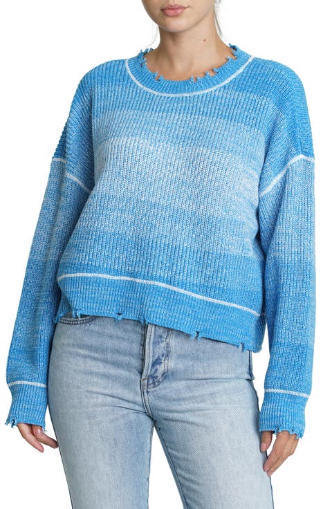 Eva Stripe Distressed Pullover Sweater