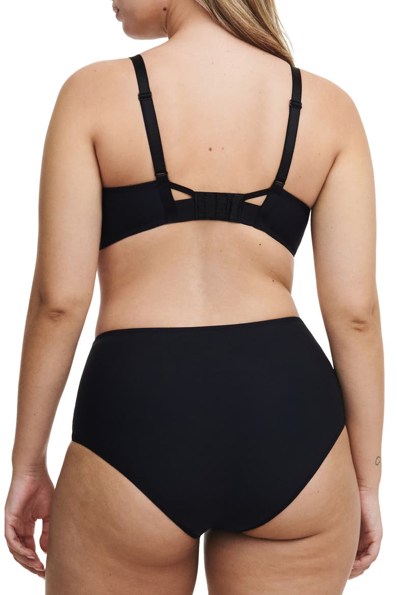 Lace Trim High Waist Briefs, Alternate, color, BLACK