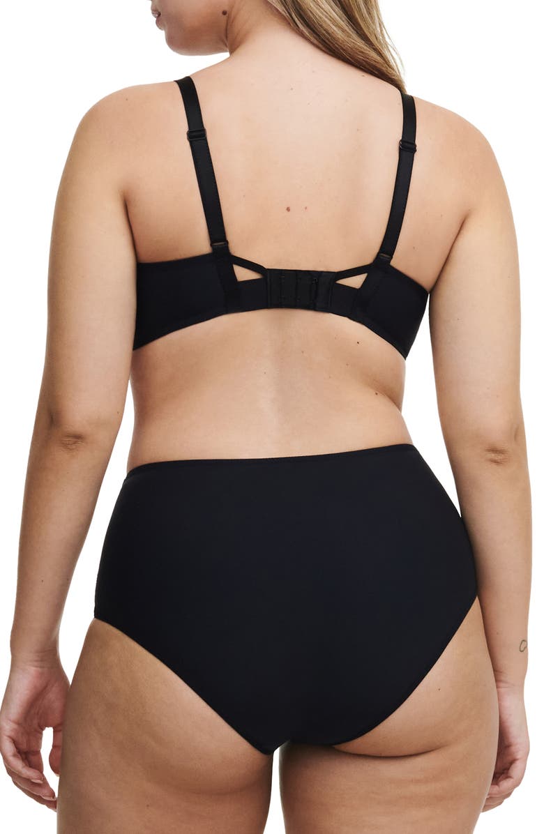 CHANTELLE PULP Lace Trim High Waist Briefs, Alternate, color, Black