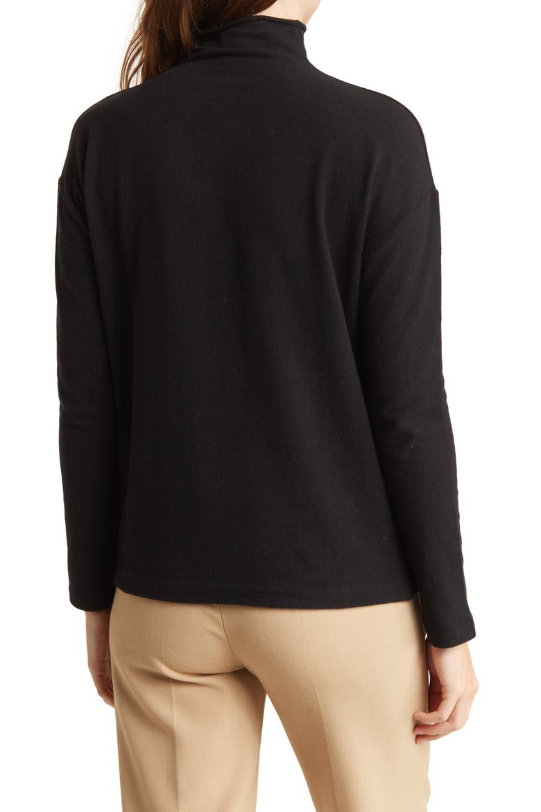 Brushed Funnel Neck Sweater, Alternate, color, BLACK