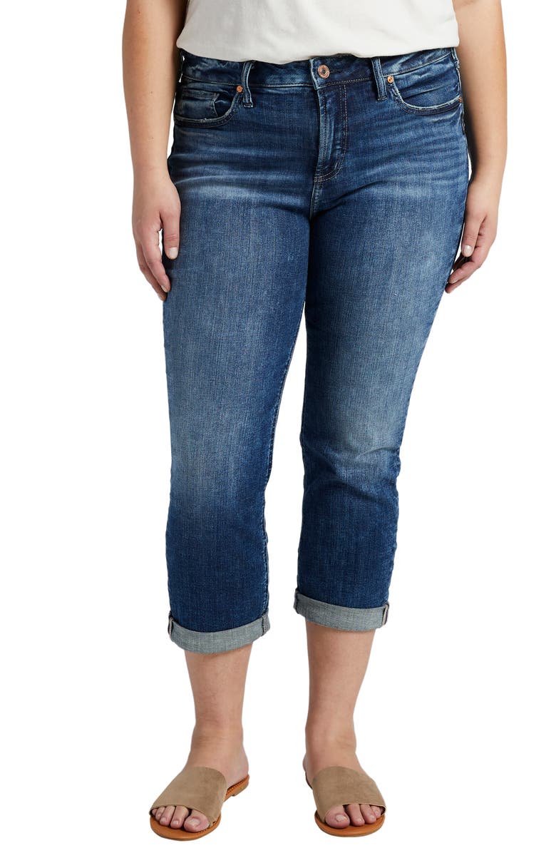 Silver Jeans Co. Suki Capri Jeans, Main, color, Indigo