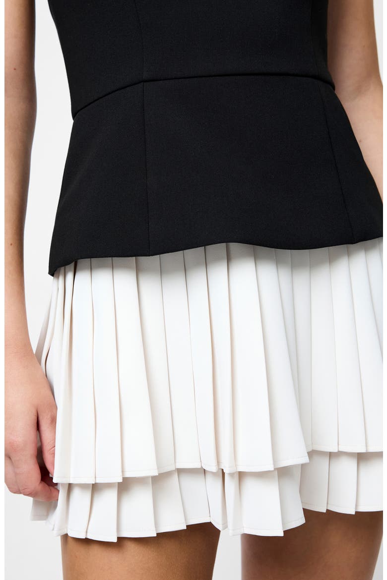 Azra Strapless Mixed Media Minidress, Alternate, color, BLACK PORCELAIN CREAM