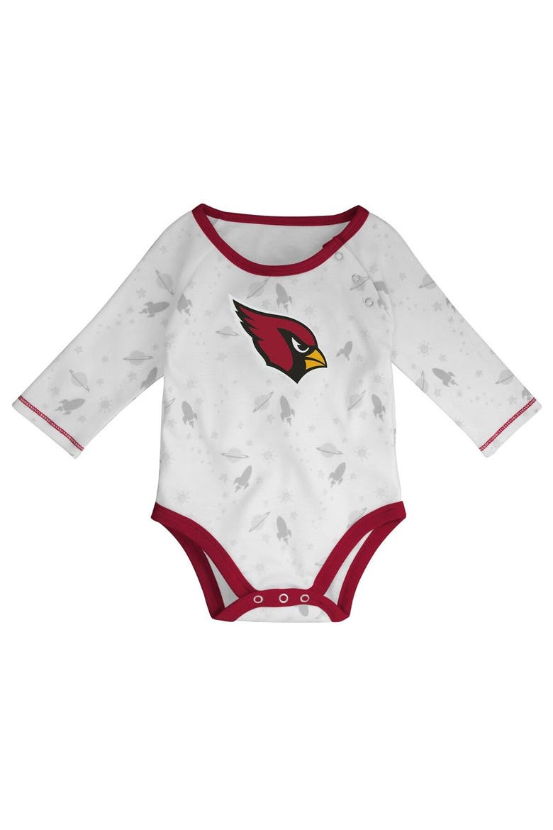 Newborn & Infant White/Cardinal Arizona Cardinals Dream Team Bodysuit Pants & Hat Set, Alternate, color, White