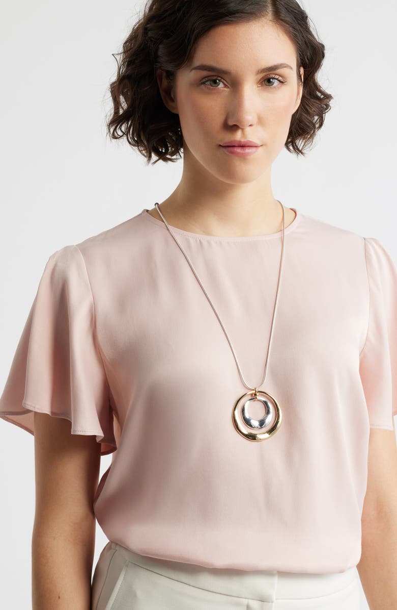 Nordstrom Concentric Circle Pendant Necklace, Alternate, color, Gold- Silver