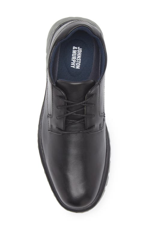 Johnston & Murphy Connor Plain Toe Derby In Black Full Grain