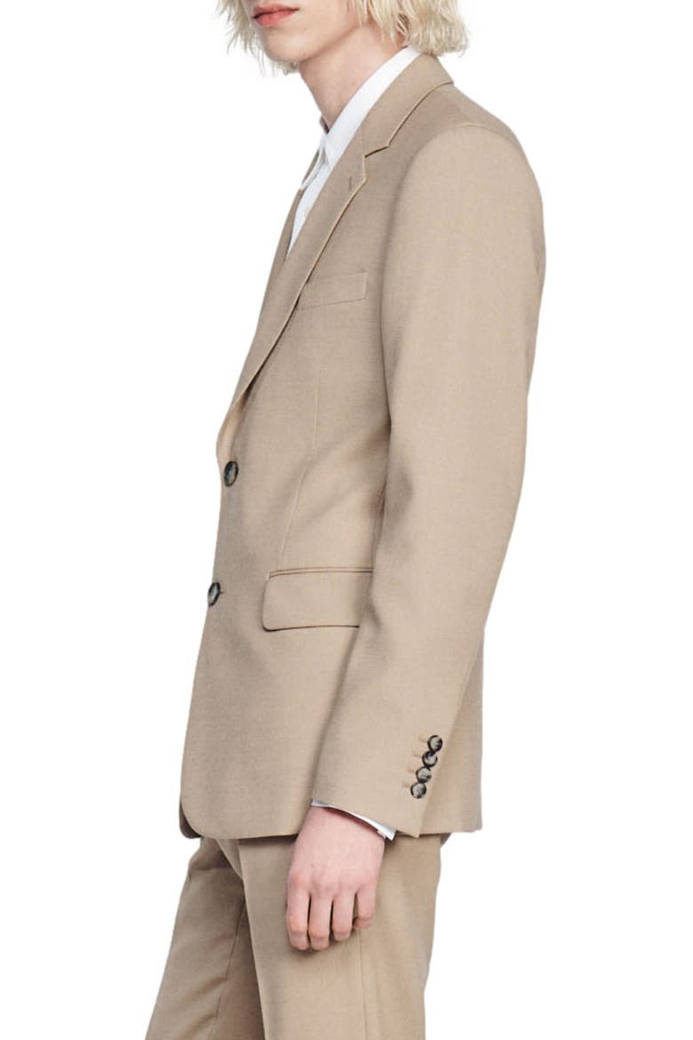 Wool suit jacket, Alternate, color, BEIGE