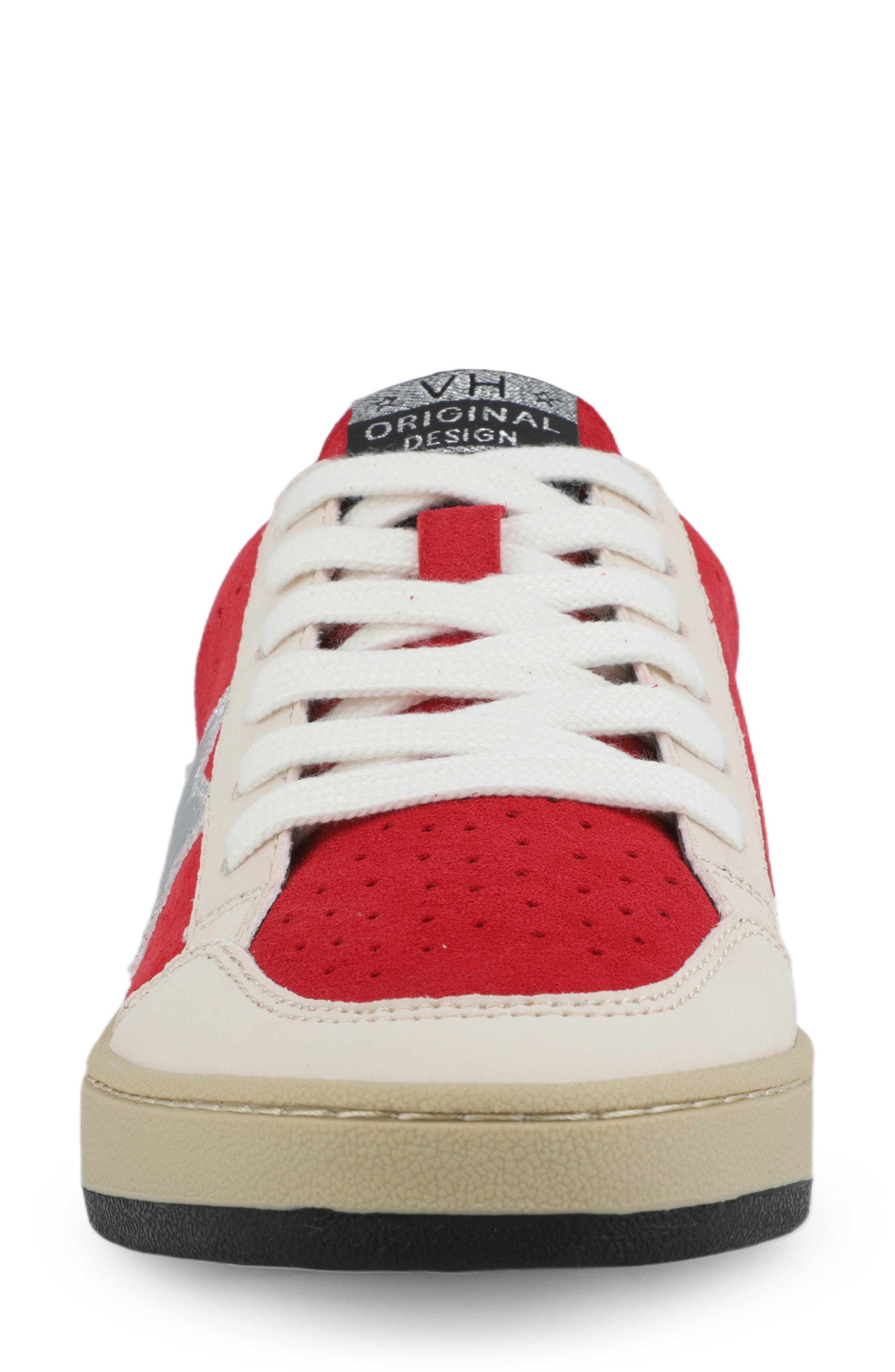 Denisse Genuine Calf Hair Sneaker, Alternate, color, NUDE RED/ STUDDED