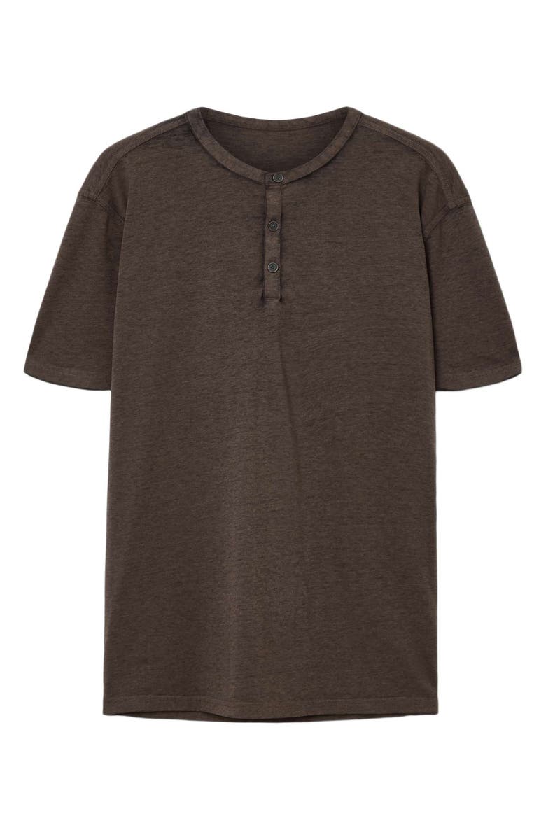 John Varvatos Duke Short Sleeve Henley, Alternate, color, Teakwood