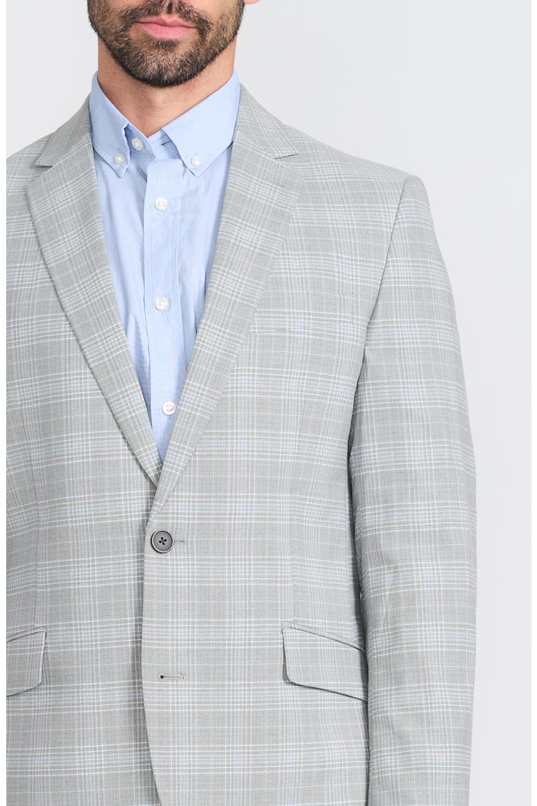Hoxton Grey Plaid Stretch Suit, Alternate, color, GREY