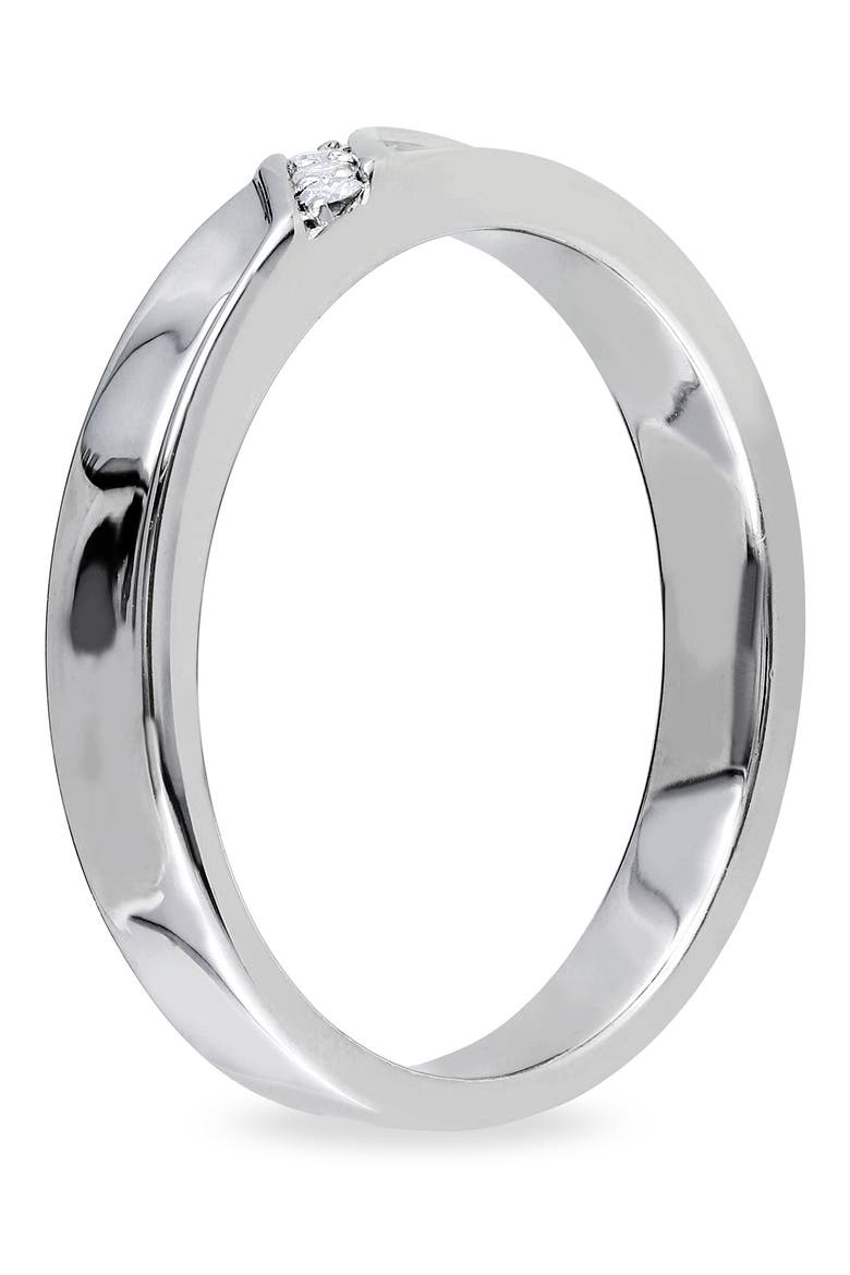 Men's Sterling Silver Diamond 3-Stone Ring - 0.05 ctw., Alternate, color, WHITE