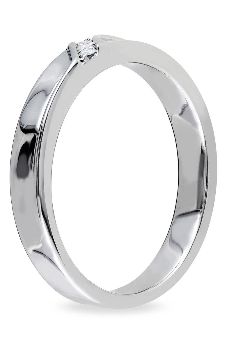 DELMAR Men's Sterling Silver Diamond 3-Stone Ring - 0.05 ctw., Alternate, color, White