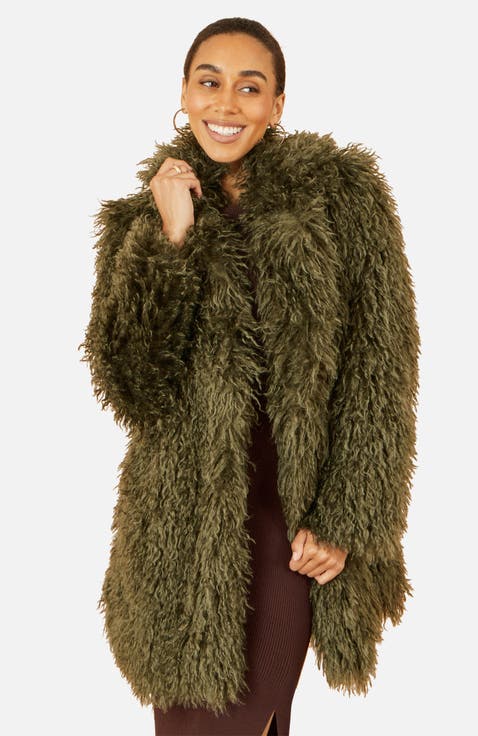 Luxe Long Hair Faux Fur Coat