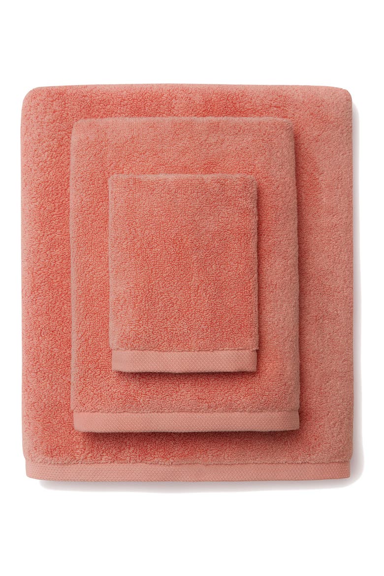 Cielo Cotton Bath Sheet, Alternate, color, CORAL