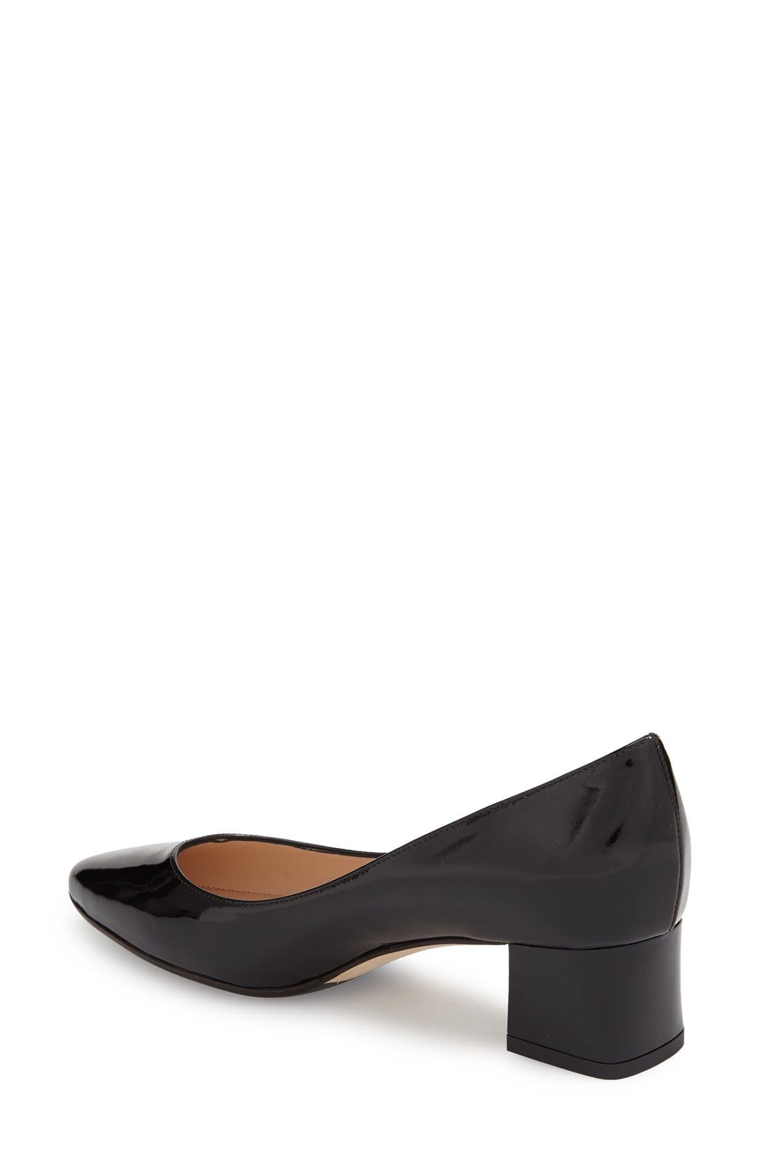 'Pheobe' Weatherproof Almond Toe Pump, Alternate, color, BLACK PATENT