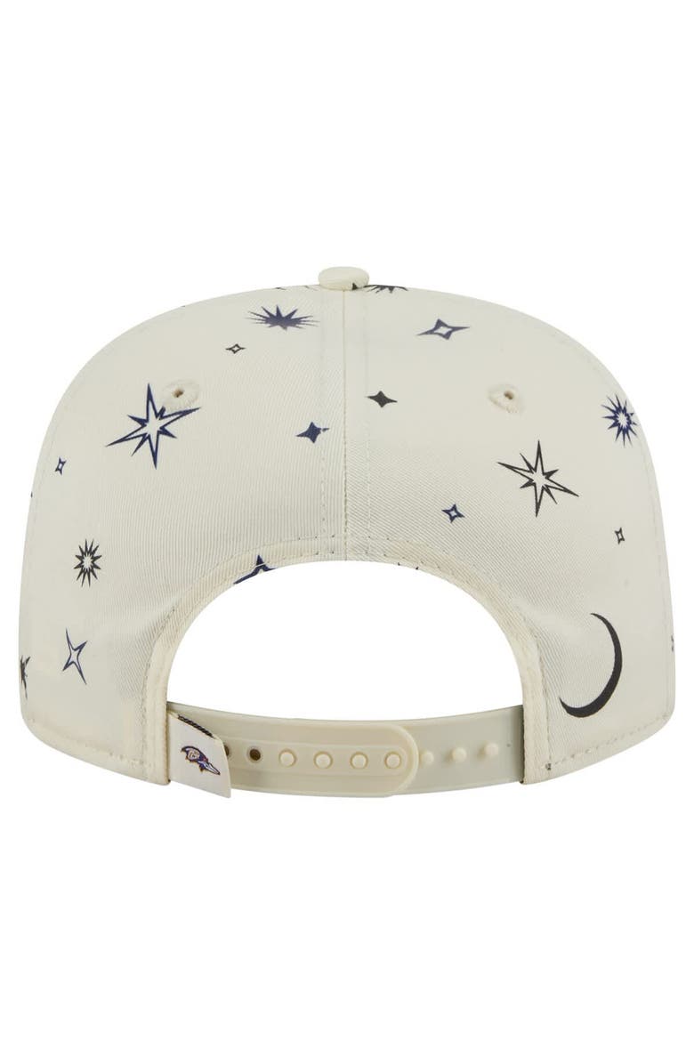 New Era Men's New Era Cream Baltimore Ravens Celestial Golfer Adjustable Hat, Alternate, color, 