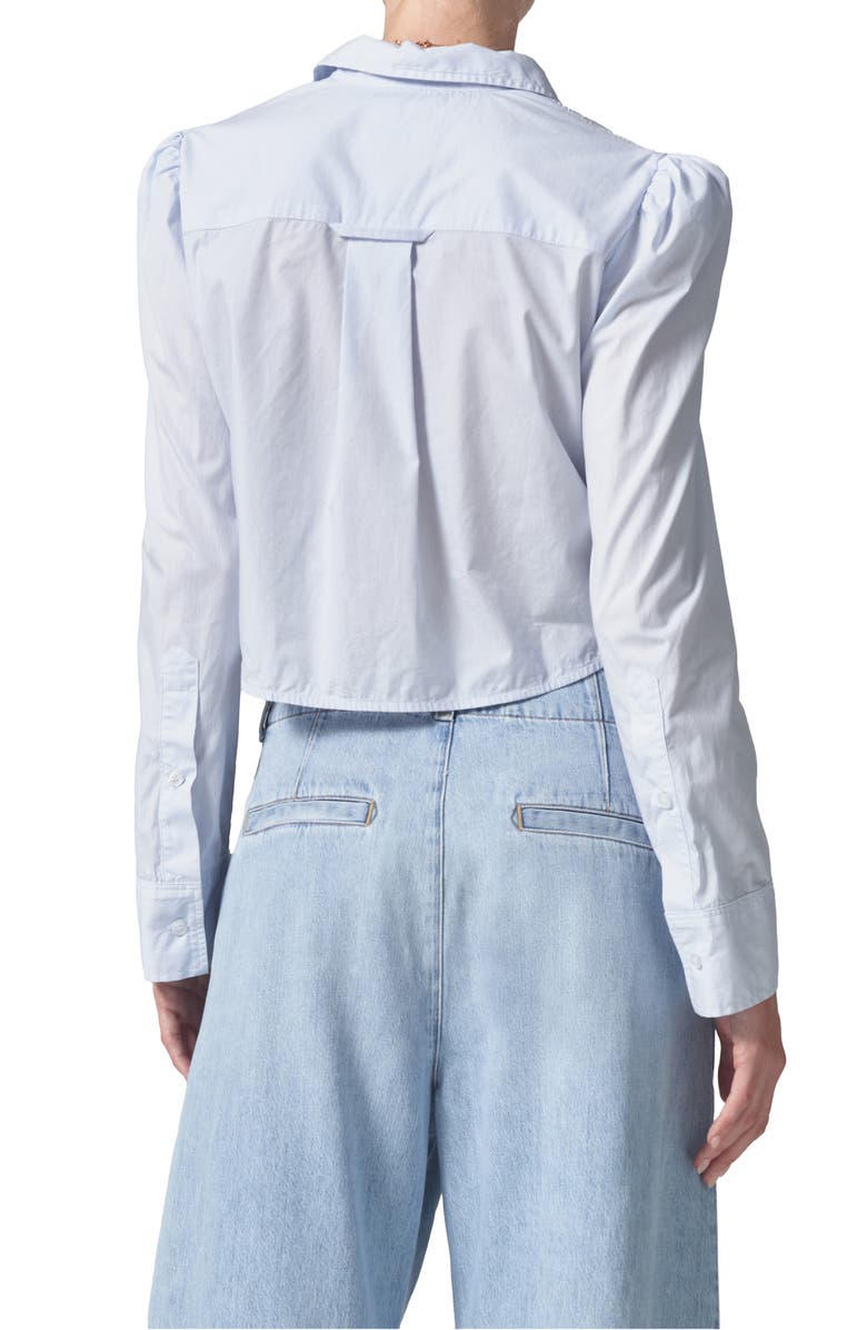 Citizens of Humanity Nia Puff Shoulder Long Sleeve Crop Button-Up Shirt, Alternate, color, 