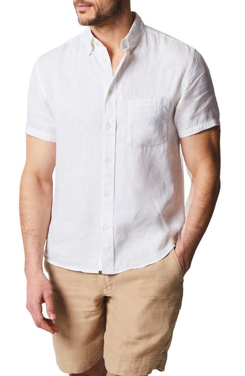 Tuscumbia Standard Fit Short Sleeve Linen Button-Down Shirt