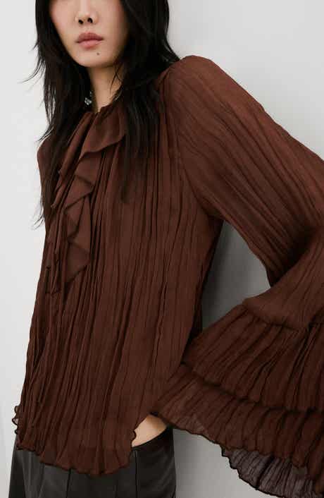 Busa Ceci Ruffle Crinkle Top