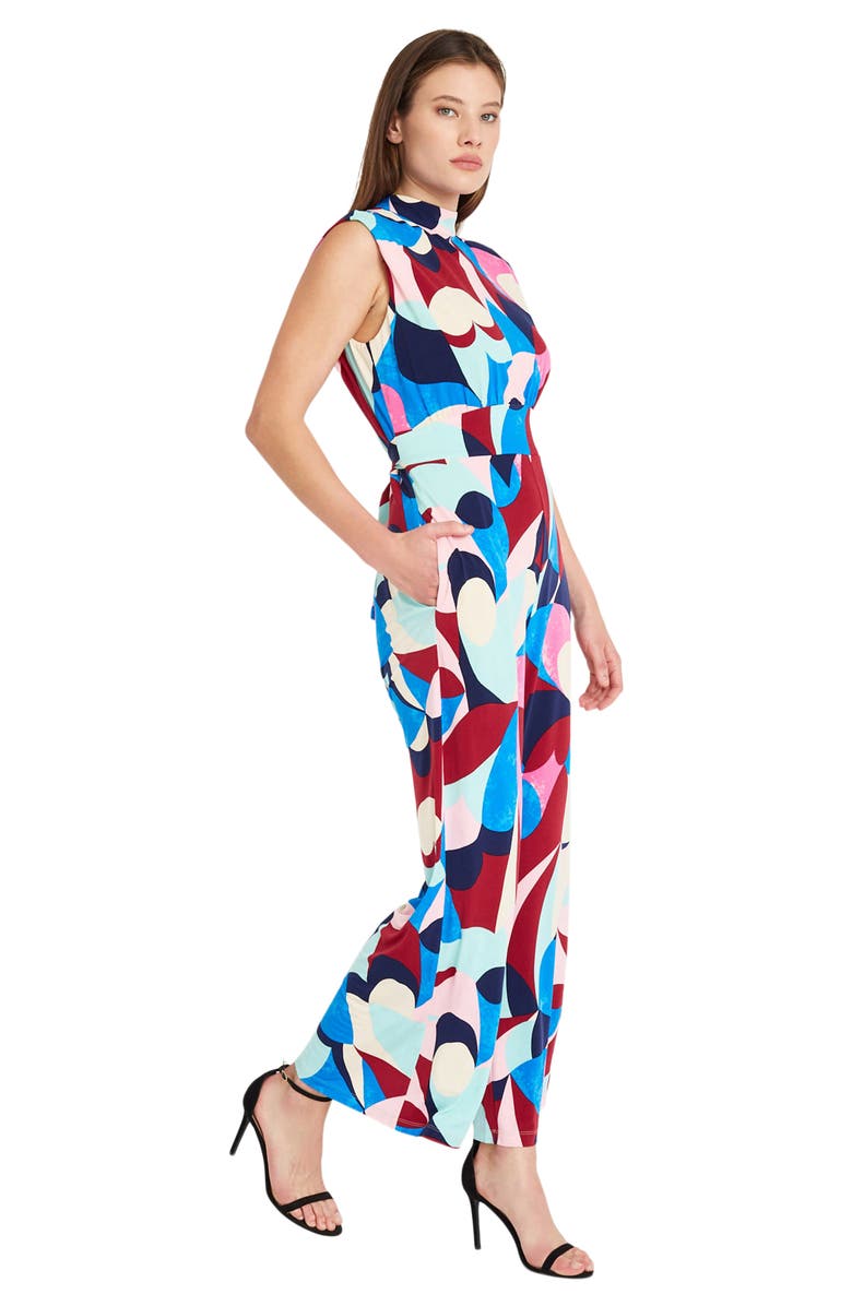 Donna Morgan Straight Leg Jumpsuit, Alternate, color, Cream/ Berry