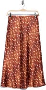 Renee C Bambi Satin Midi Skirt