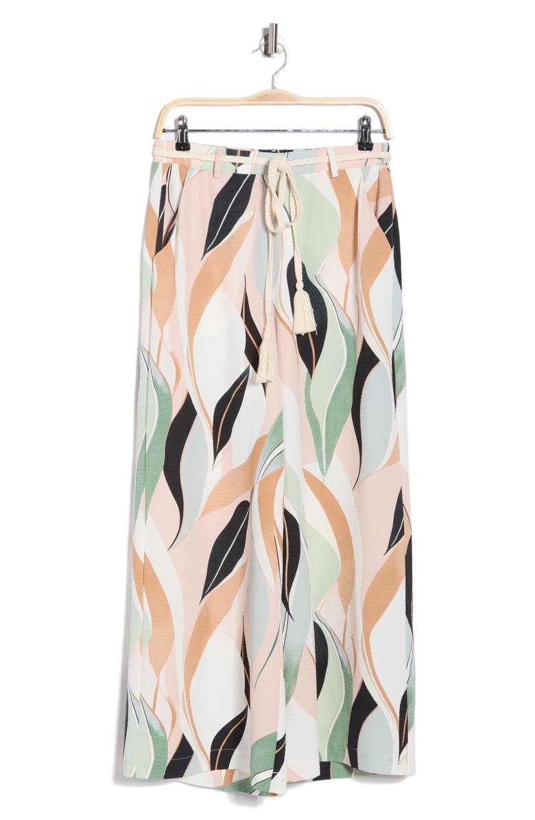 Adrianna Papell Airflow Floral Wide Leg Pants, Main, color, Seafoam Flowing Leaf