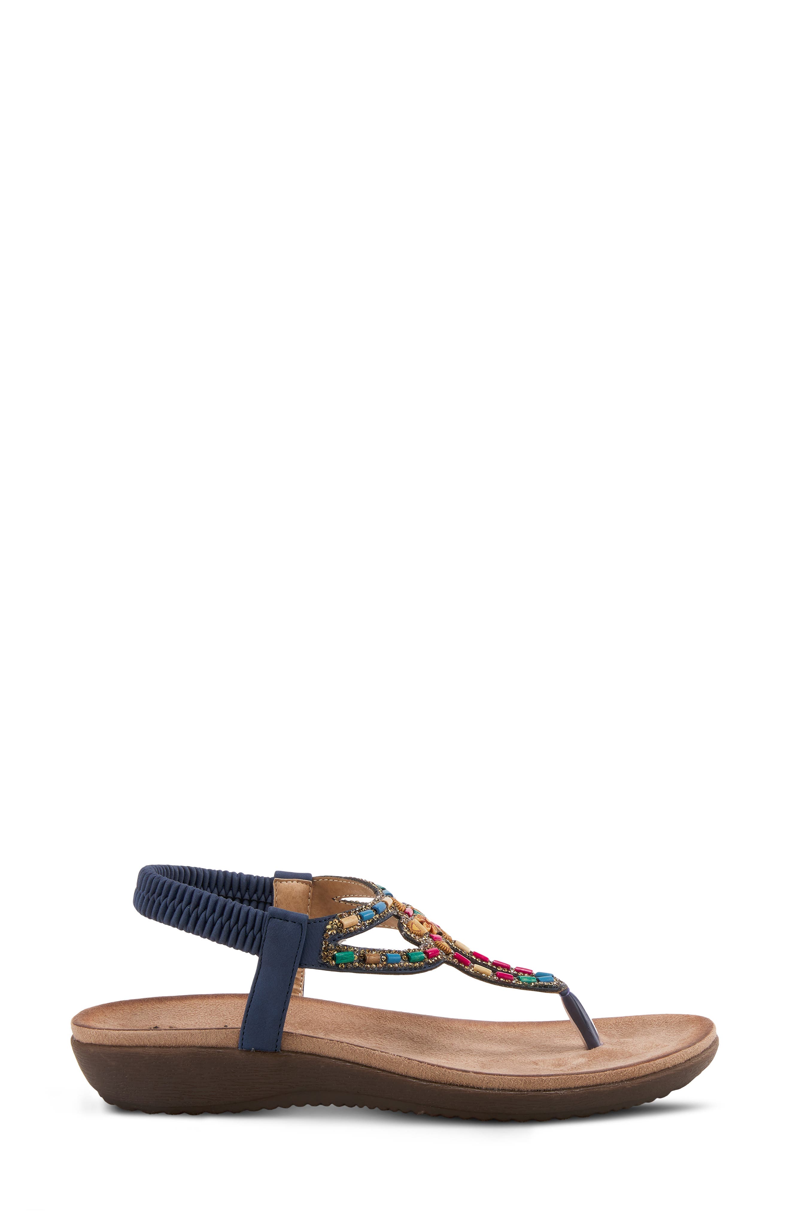 Crema Beaded Thong Sandal, Alternate, color, NAVY