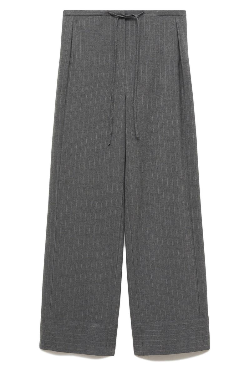 Chalk Stripe Straight Leg Pants, Alternate, color, GREY