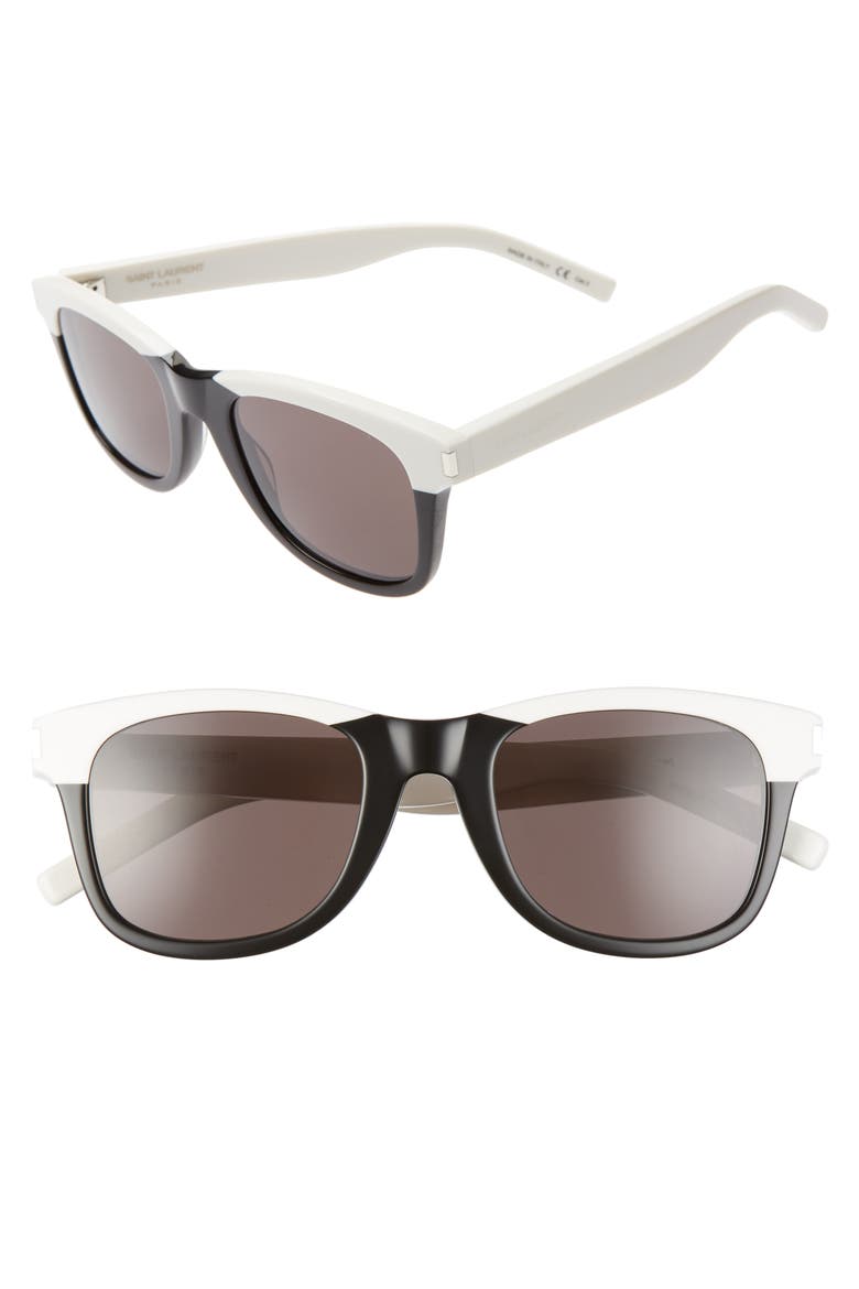 50mm Sunglasses, Main, color, SHINY BLACK/ IVORY/ BLACK