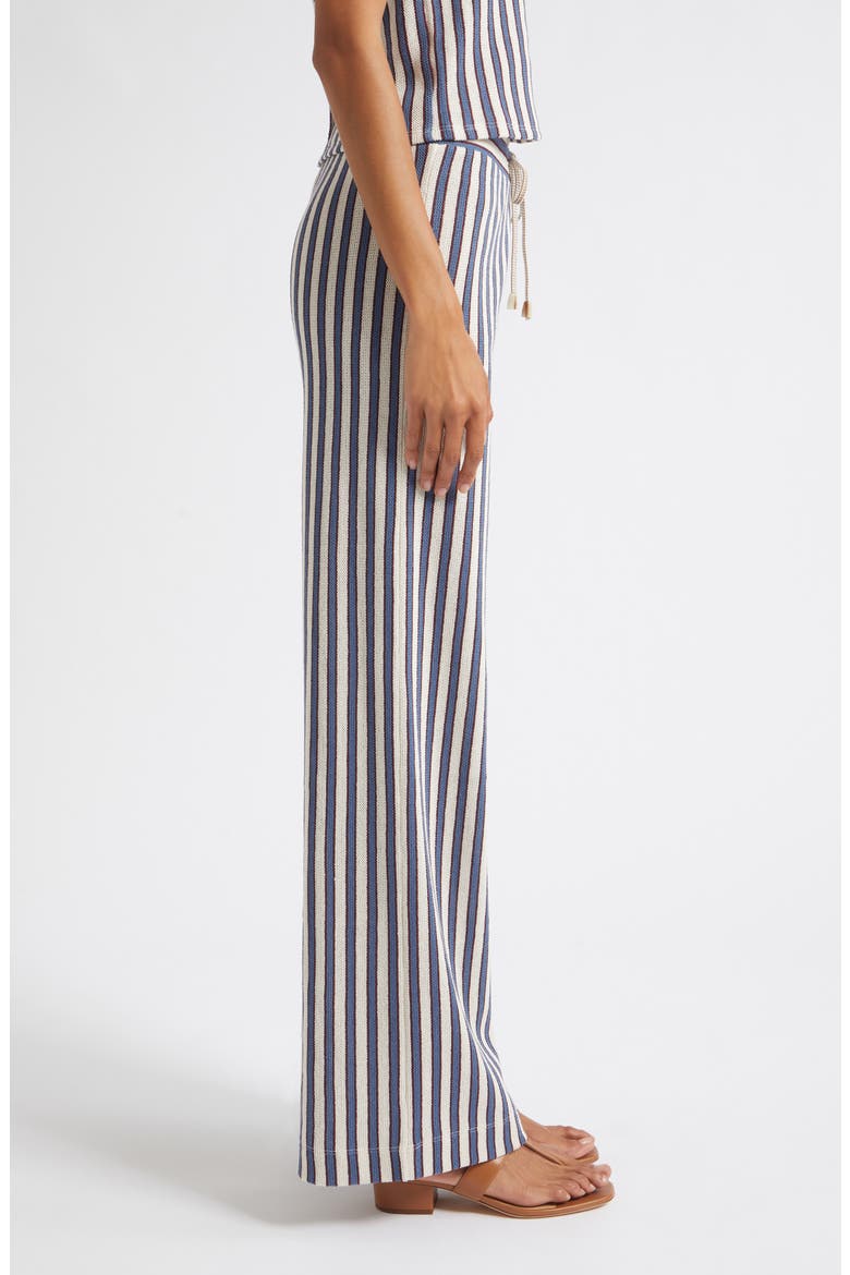 Zosia Stripe Cotton Drawstring Pants, Alternate, color, ECRU BLUEFIN MULTI