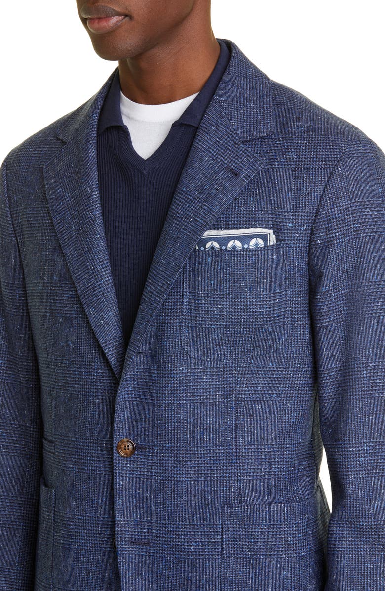 Brunello Cucinelli Prince of Wales Plaid Wool & Cashmere Two-Piece Suit, Alternate, color,