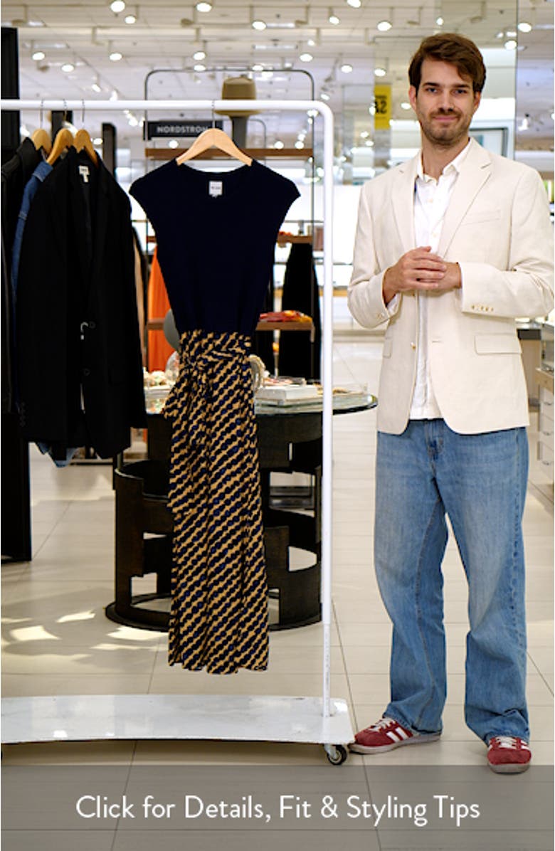 Pebble Dream Mixed Media Cotton Blend Dress, sales video thumbnail