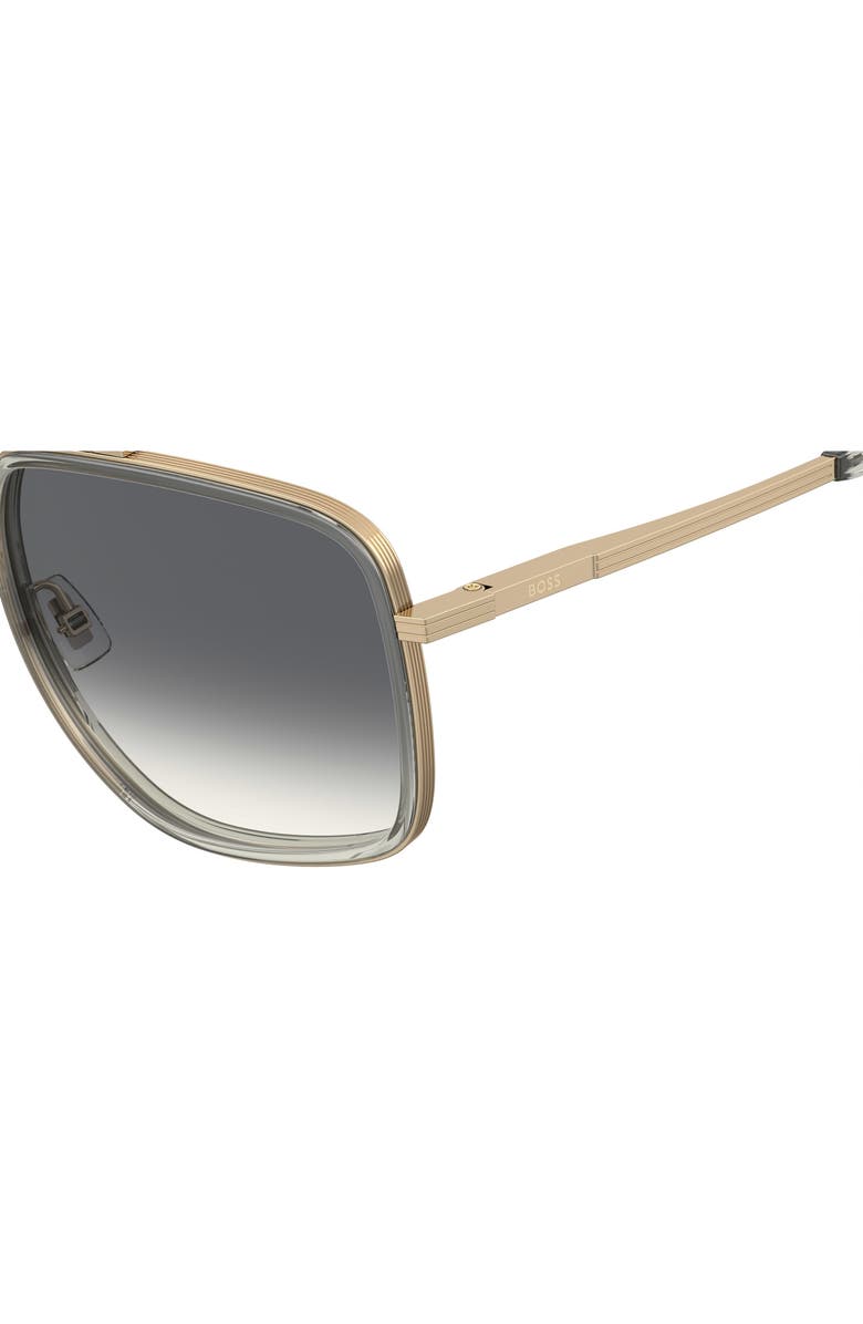 BOSS 58mm Gradient Square Sunglasses, Alternate, color, Grey Gold
