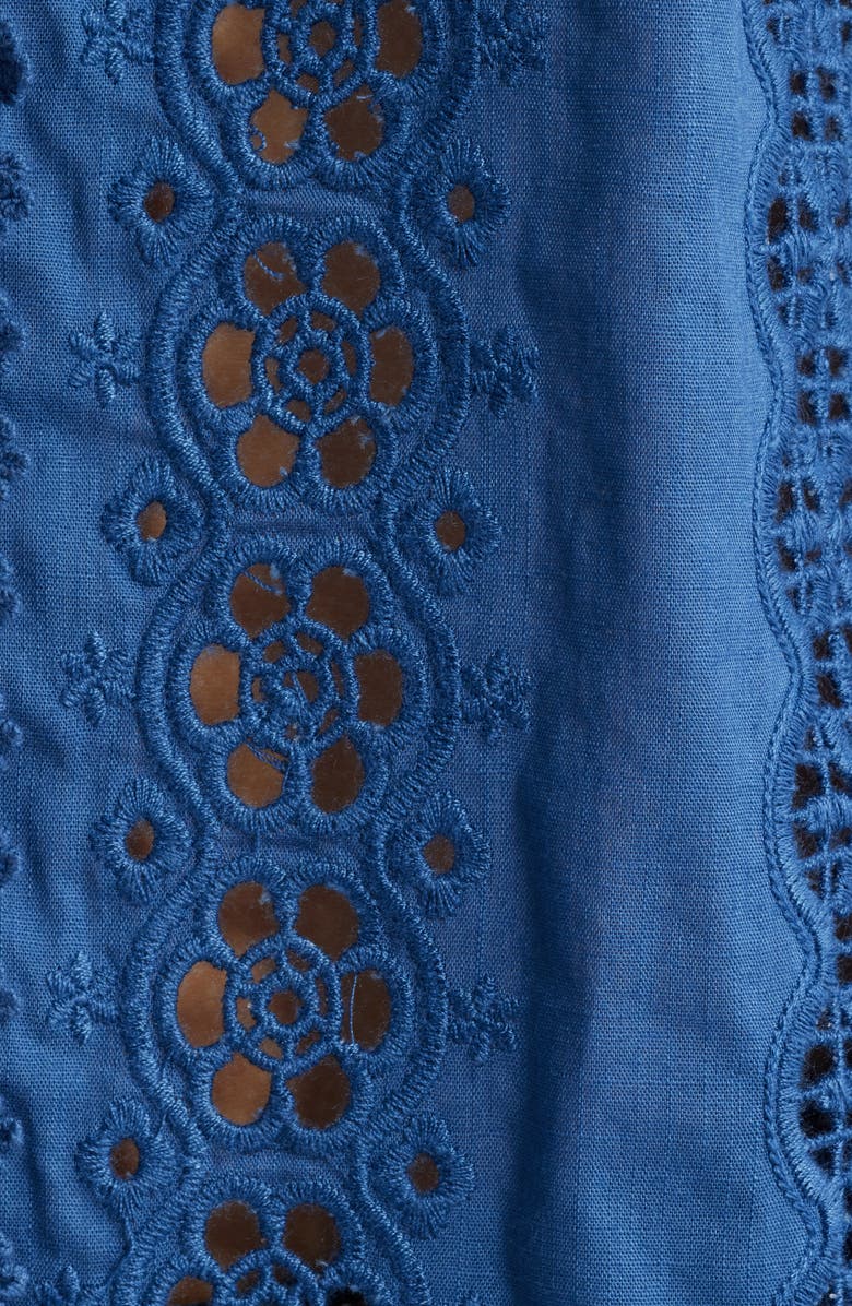 Boden Sienna Embroidered Detail Cotton Button-Up Shirt, Alternate, color, Denim Blue