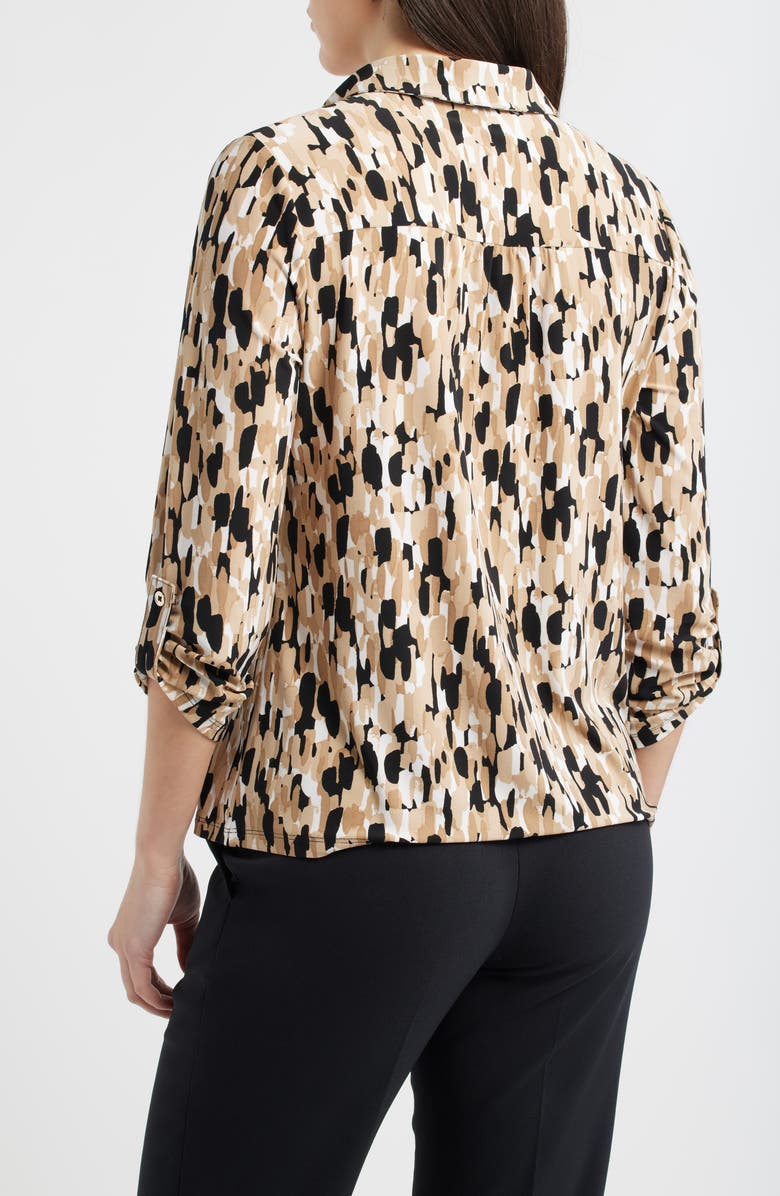 AK ANNE KLEIN Print Shirt, Alternate, color, Anne Black/ Latte Multi