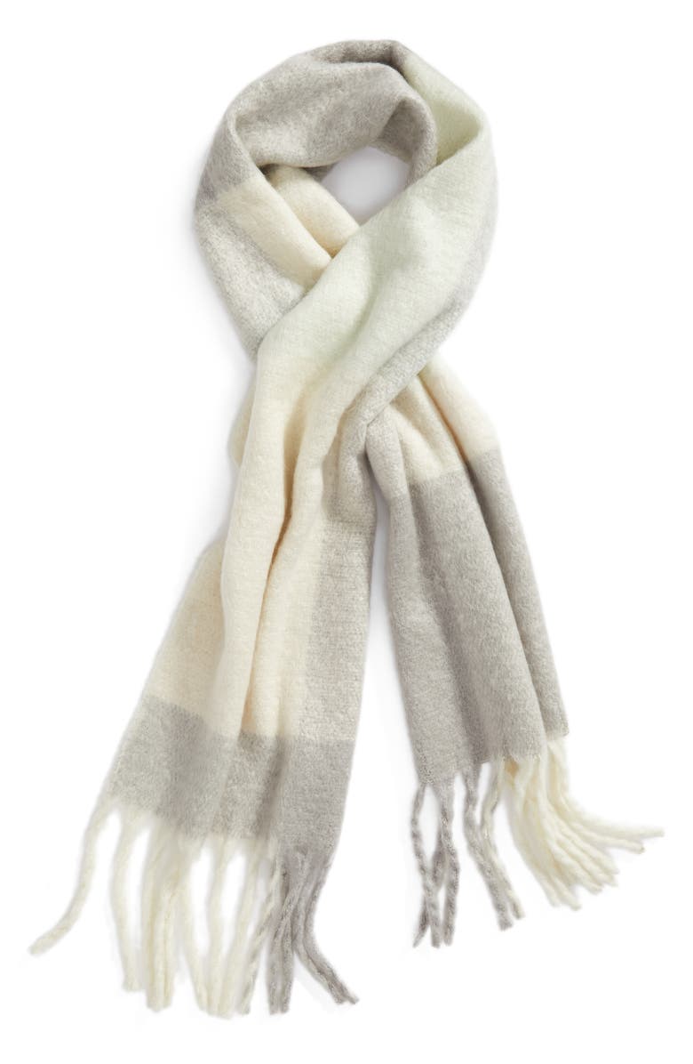 Free People Cameron Plaid Fringe Scarf, Alternate, color, 