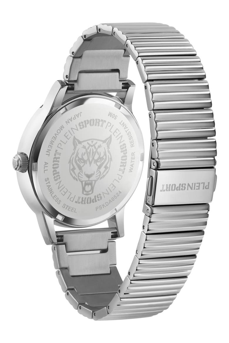 Iron Tiger Three Hand Quartz Bracelet Watch, 44mm, Alternate, color, STAINLESS STEEL