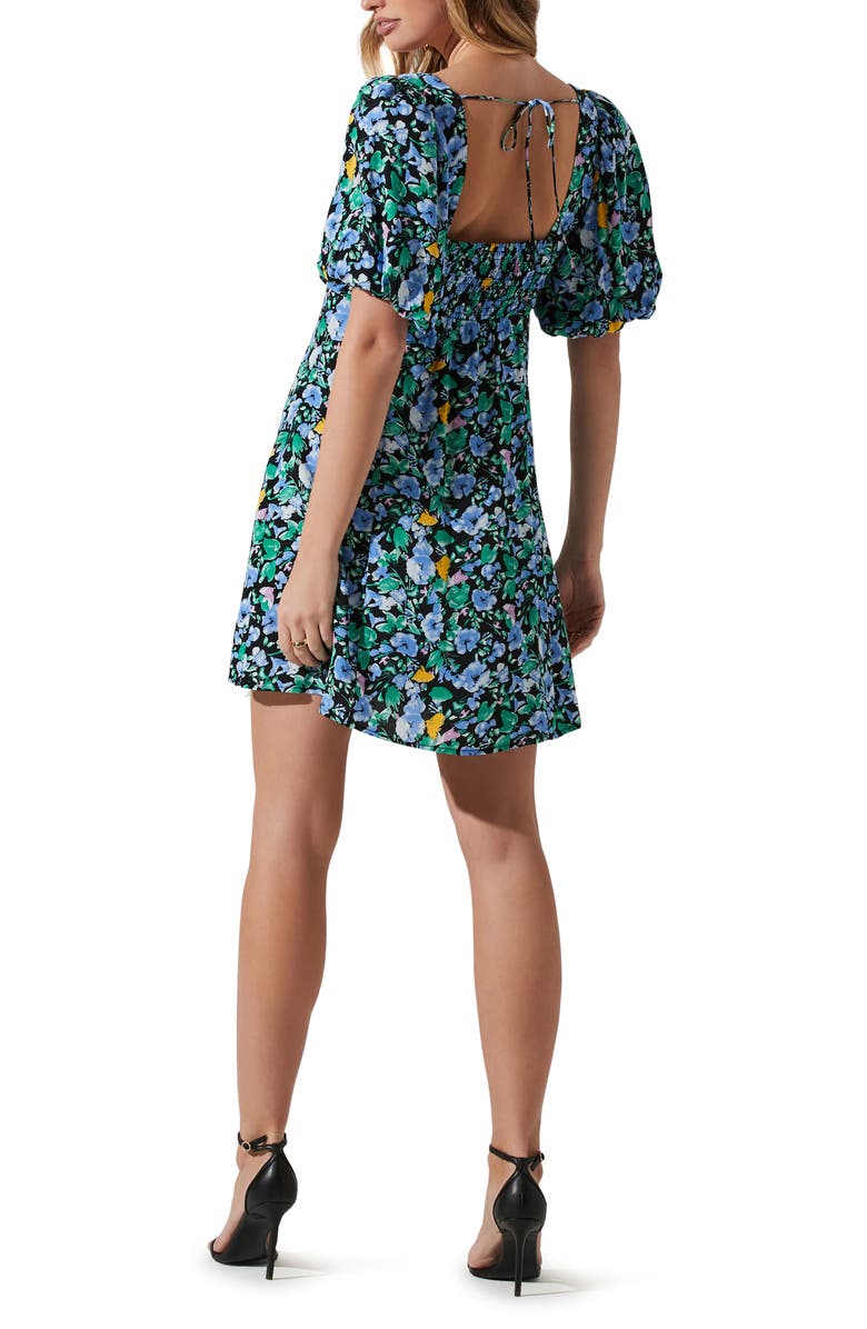 ASTR the Label Floral Print Puff Sleeve Dress, Alternate, color, 