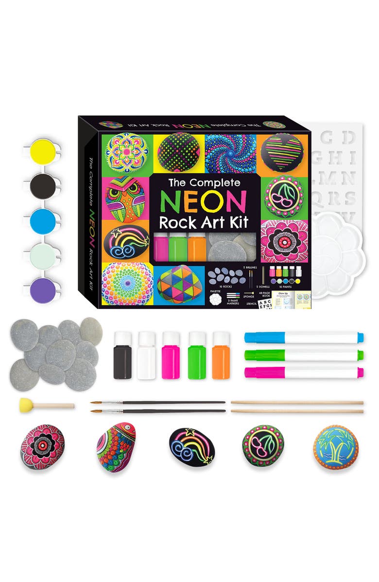 Craft Maker Neon DIY Rock Painting Kit, Alternate, color,