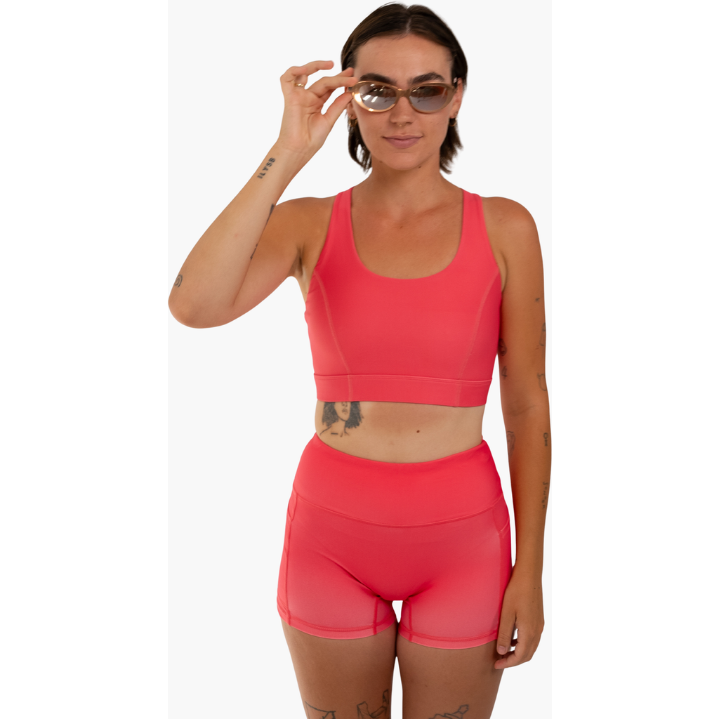Cooldown Emmy Running Shorts In Pink Skyline