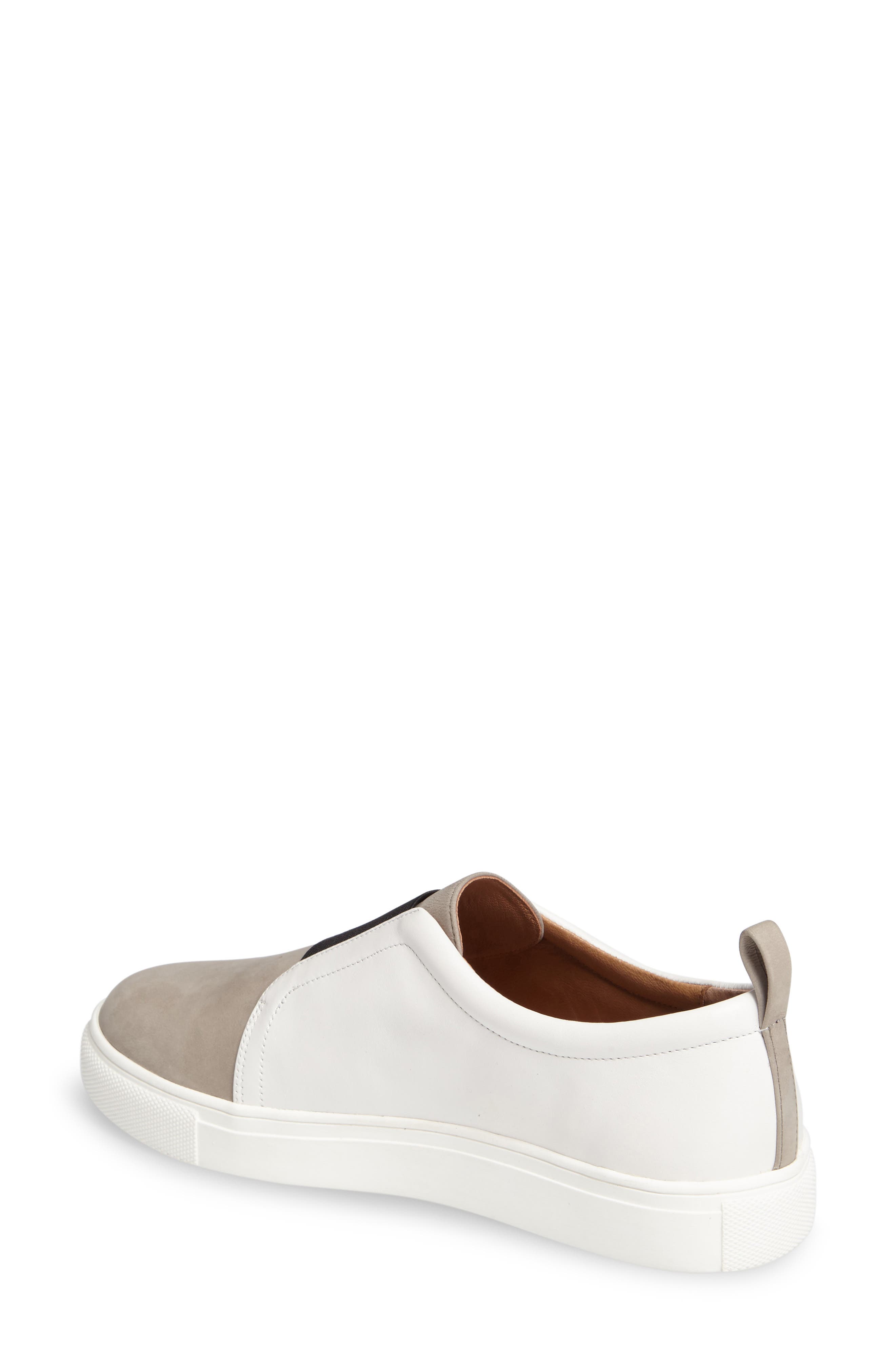 Kyle Slip-On Sneaker, Alternate, color, WHITE/ TAUPE LEATHER