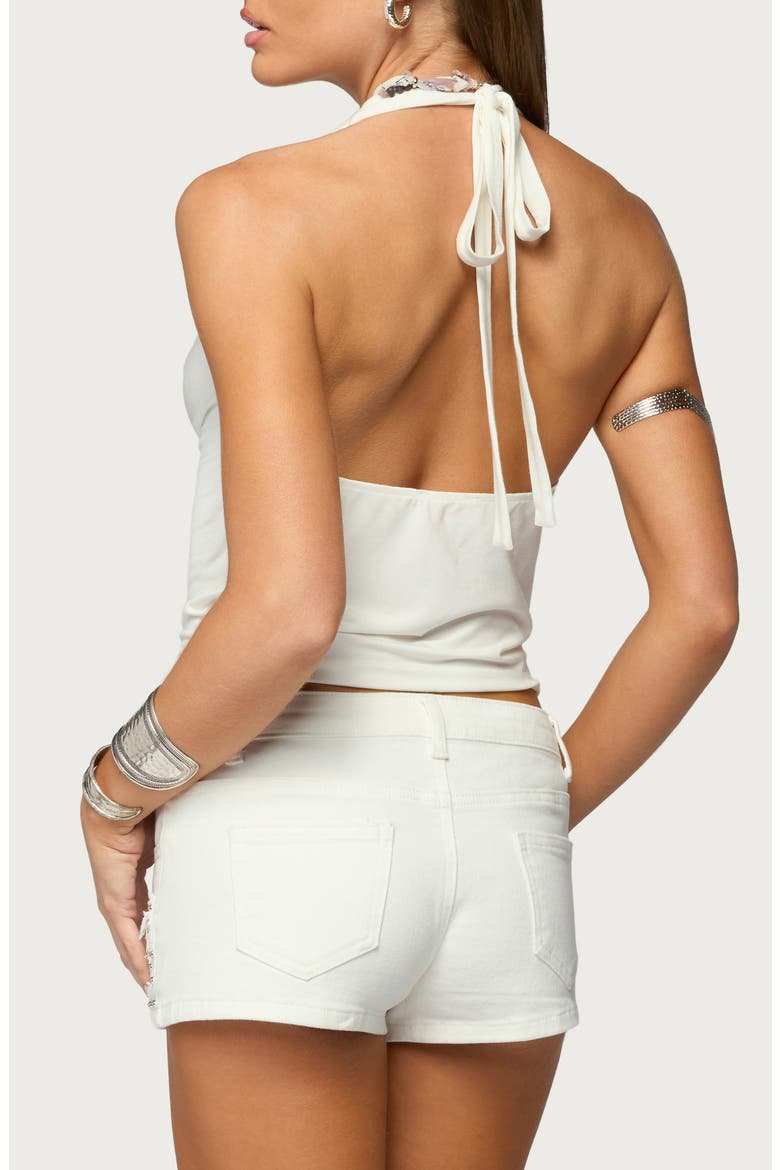 Audrie Cowl Neck Halter Top, Alternate, color, WHITE