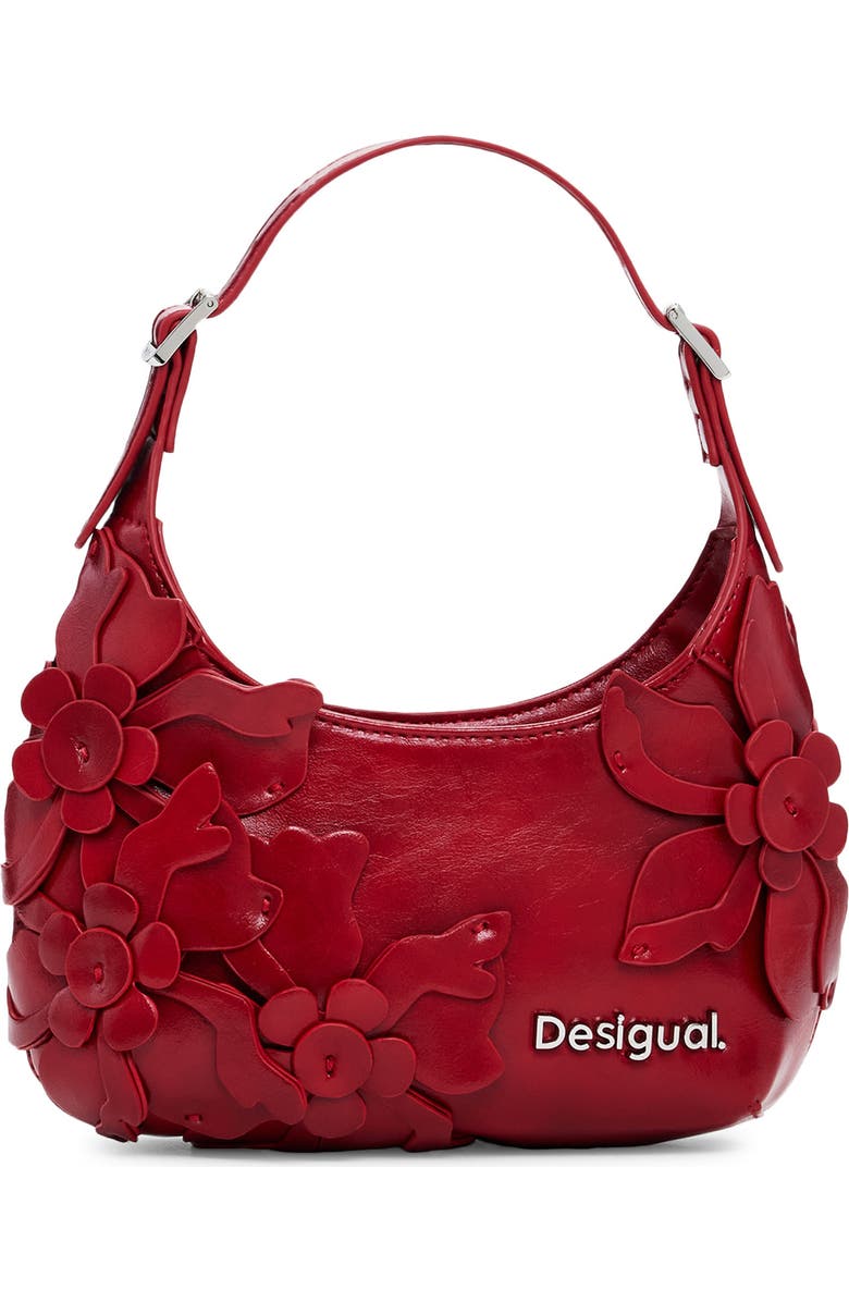 Desigual Faux Leather Crossbody Bag, Main, color, Red