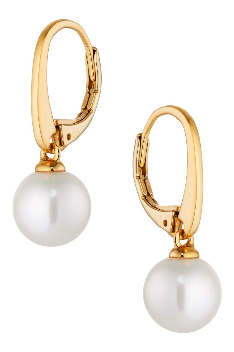 Freshwater Pearl Lever-Back Earrings, Main, color, PEARL/ GOLD