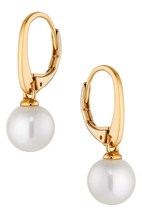 Freshwater Pearl Lever-Back Earrings