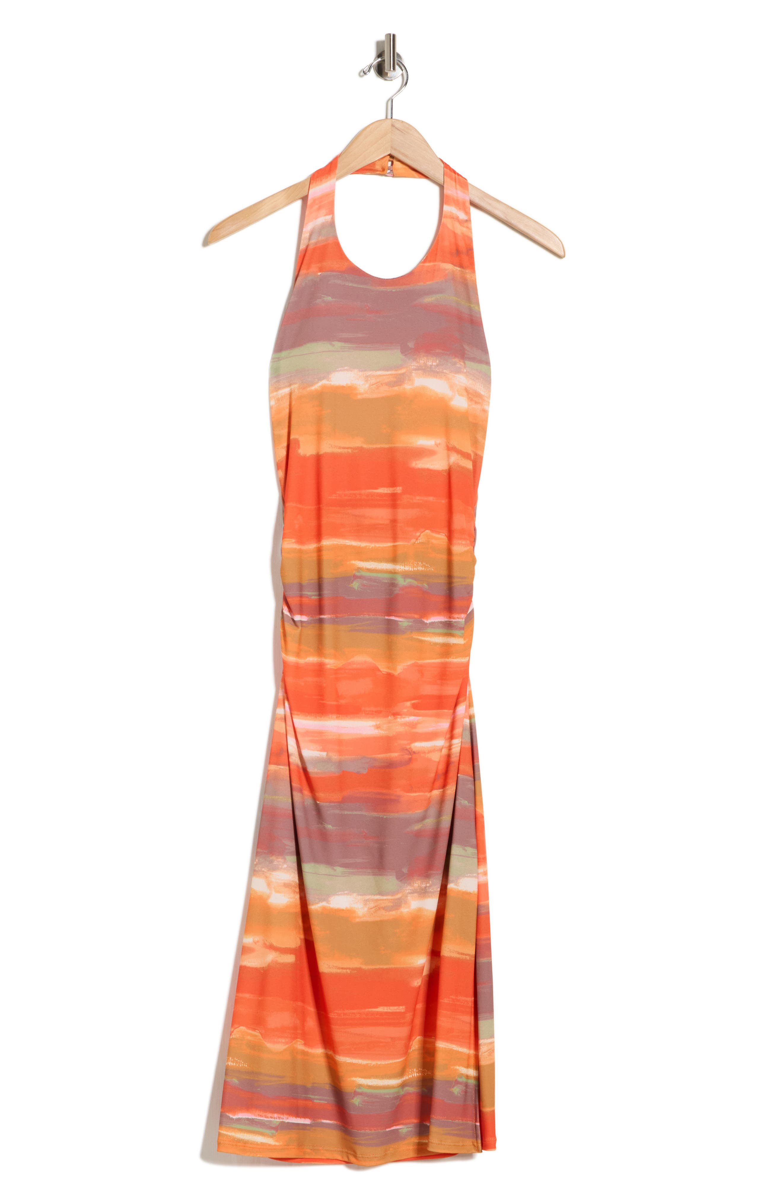 WEST K Ruched Halter Midi Dress
