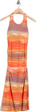 WEST K Ruched Halter Midi Dress