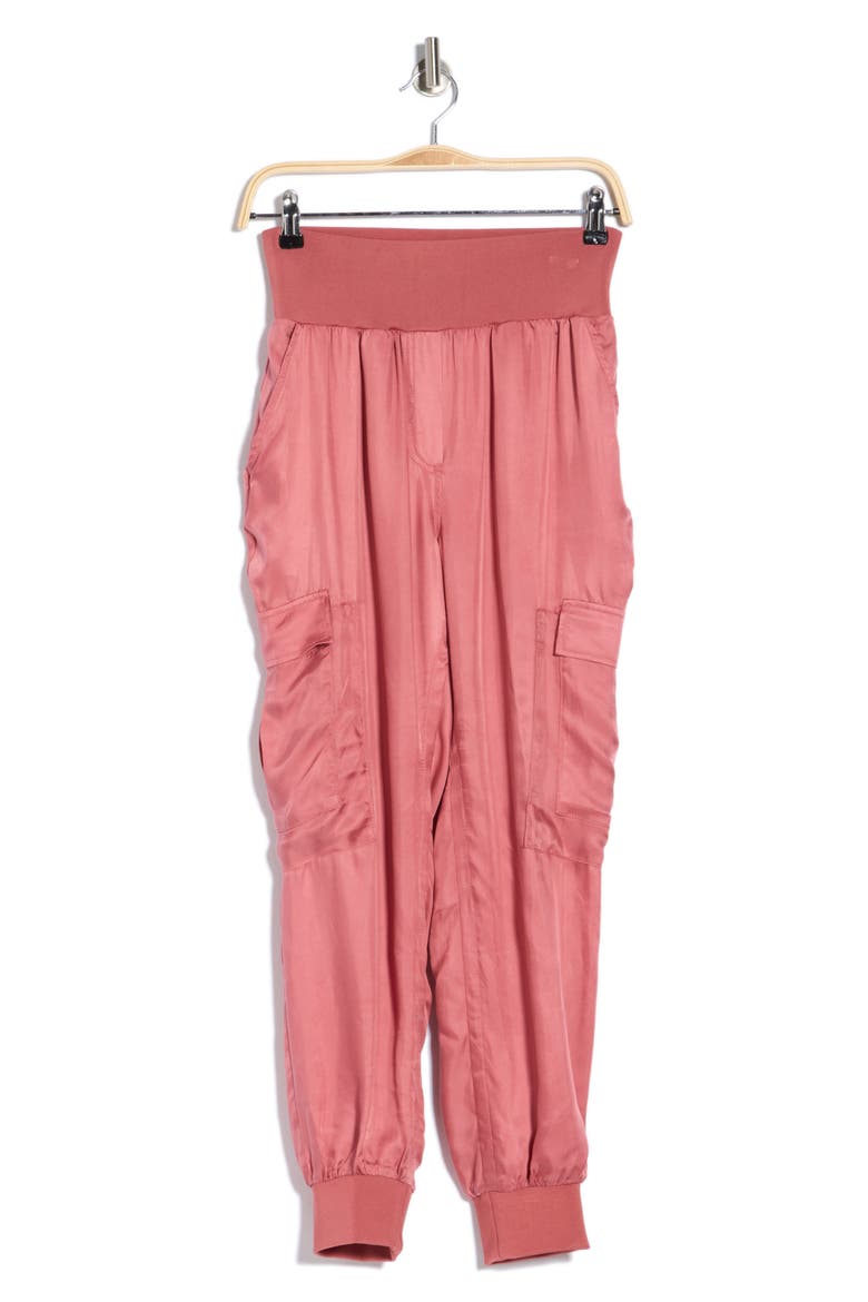 Giles Cupro Crop Cargo Joggers, Alternate, color, REDWOOD MIST