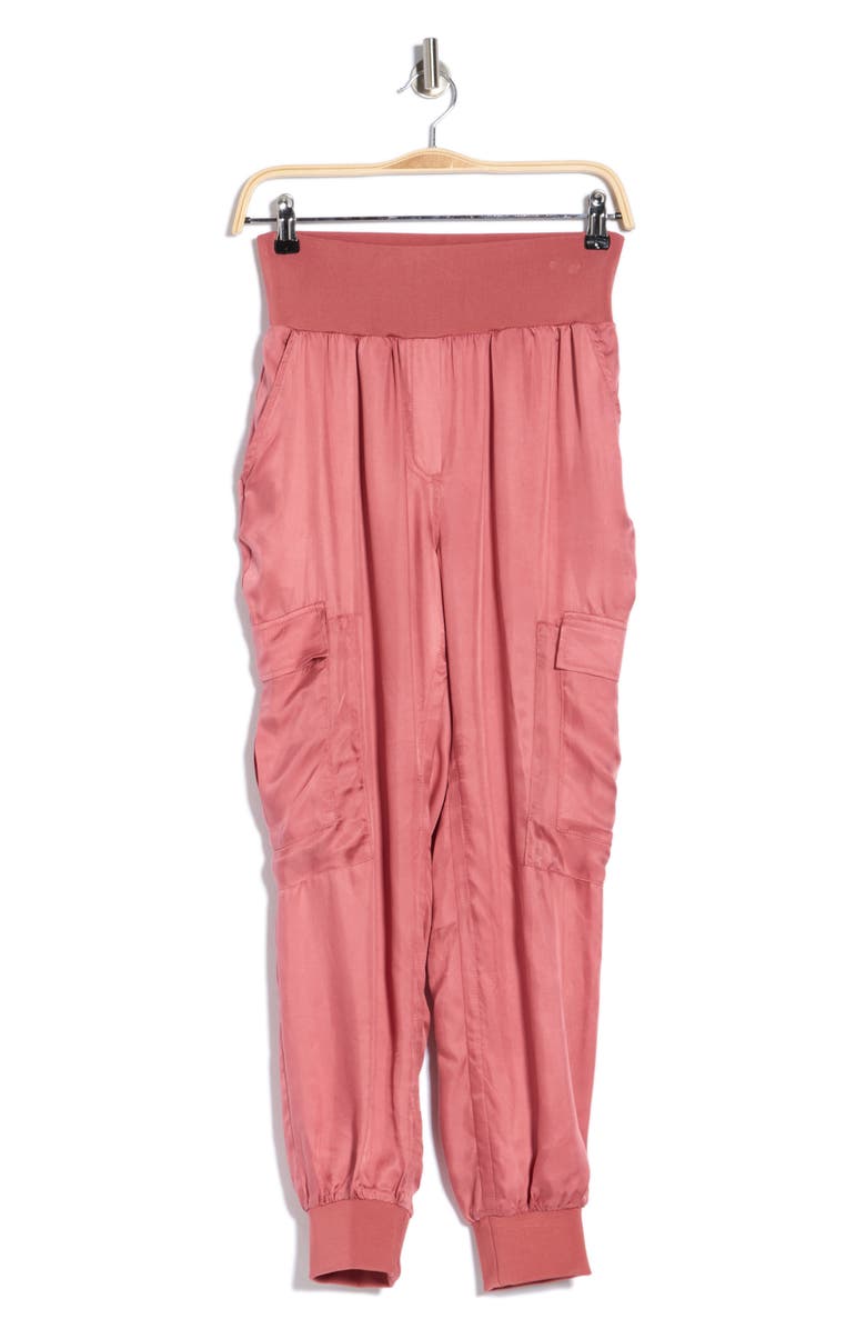Cinq à Sept Giles Cupro Crop Cargo Joggers, Alternate, color, Redwood Mist