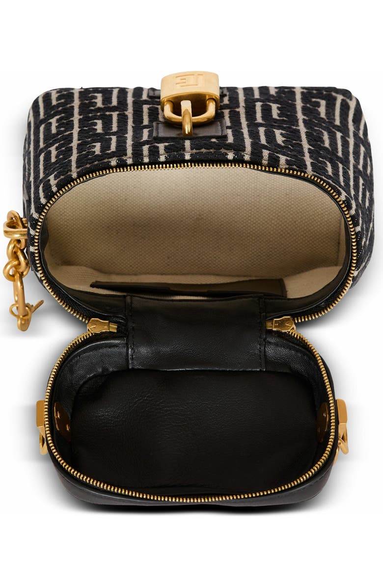 Balmain Pulse Vanity Bag In Monogrammed Jacquard Canvas And Leather, Alternate, color,