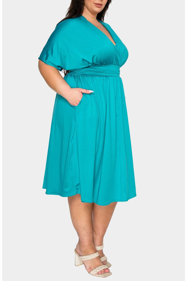 Cyra Empire Waist Midi Dress, Alternate, color, JADE